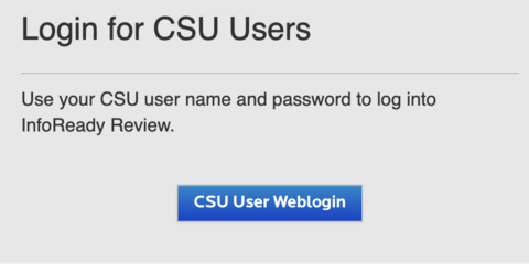 Login for CSU Users in InfoReady