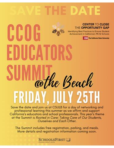 CCOG Educators Summit @ the Beach, Friday, July 25, 2025