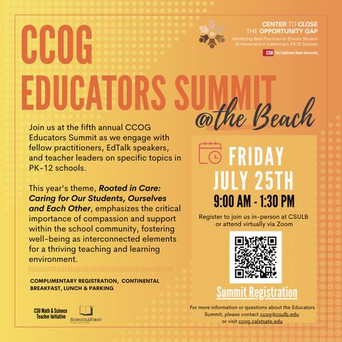 2025 CCOG Educators Summit Flyer